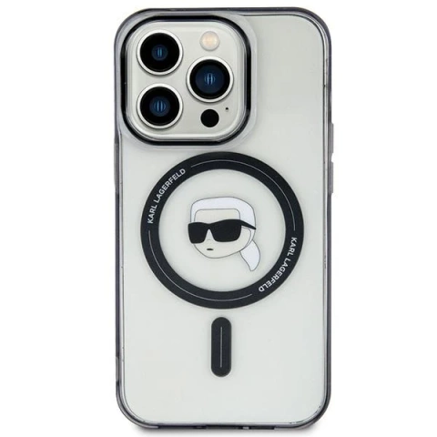 Etui Karl Lagerfeld KLHMP15SHKHNOTK до iPhone 15 6.1" прозорий жорсткий чохол IML Karl`s Head MagSafe